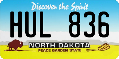 ND license plate HUL836