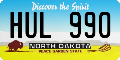 ND license plate HUL990