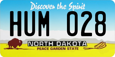 ND license plate HUM028