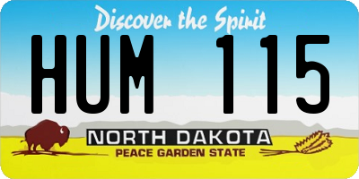 ND license plate HUM115