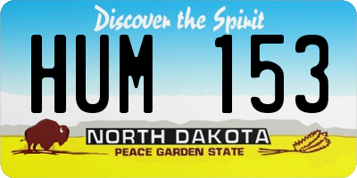 ND license plate HUM153
