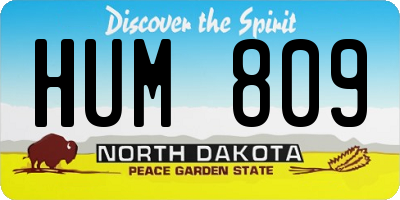 ND license plate HUM809