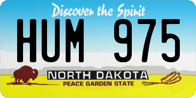 ND license plate HUM975