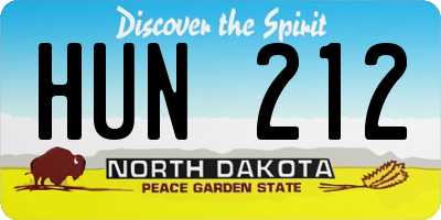 ND license plate HUN212