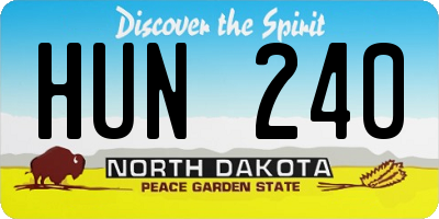 ND license plate HUN240