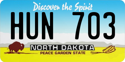 ND license plate HUN703