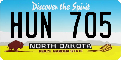 ND license plate HUN705