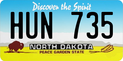 ND license plate HUN735
