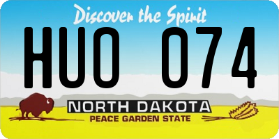 ND license plate HUO074