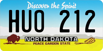 ND license plate HUO212