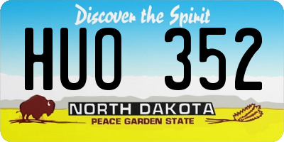 ND license plate HUO352