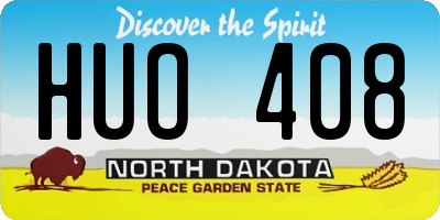 ND license plate HUO408