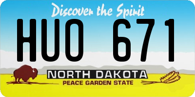 ND license plate HUO671