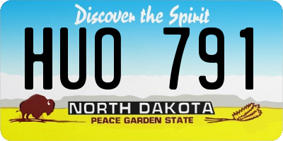 ND license plate HUO791