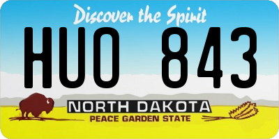ND license plate HUO843