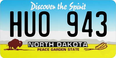 ND license plate HUO943