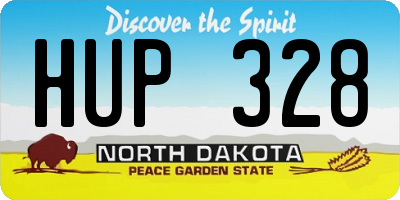 ND license plate HUP328