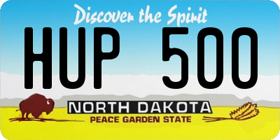 ND license plate HUP500