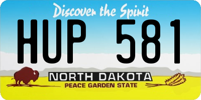 ND license plate HUP581