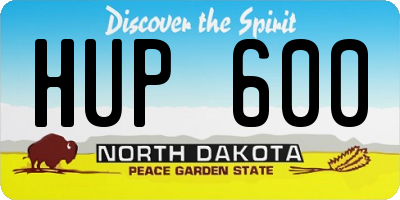 ND license plate HUP600