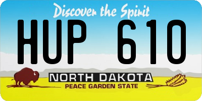 ND license plate HUP610