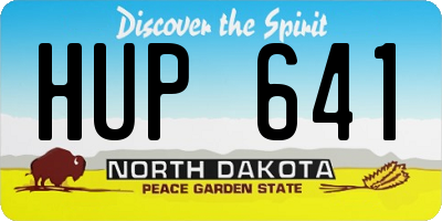 ND license plate HUP641