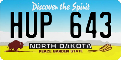 ND license plate HUP643