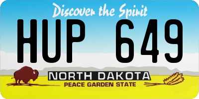 ND license plate HUP649