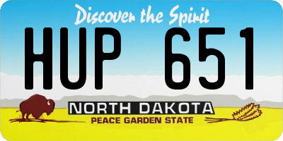 ND license plate HUP651
