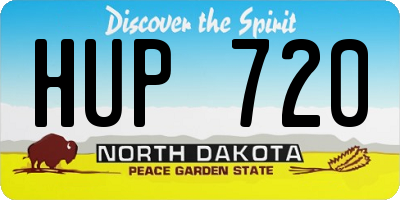 ND license plate HUP720