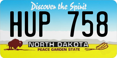 ND license plate HUP758