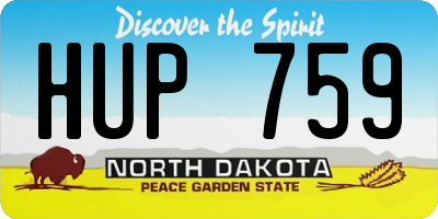 ND license plate HUP759
