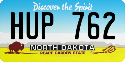 ND license plate HUP762