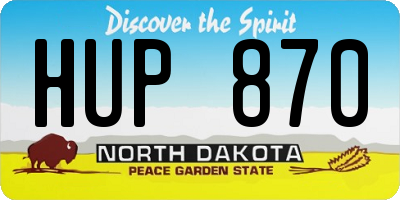 ND license plate HUP870