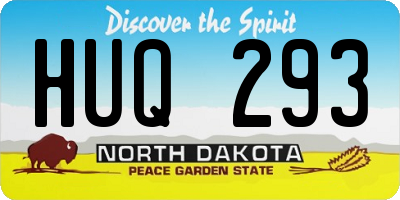 ND license plate HUQ293