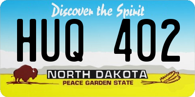 ND license plate HUQ402