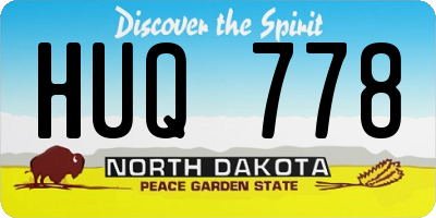 ND license plate HUQ778