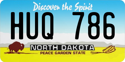 ND license plate HUQ786