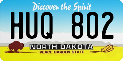 ND license plate HUQ802
