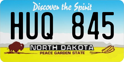 ND license plate HUQ845