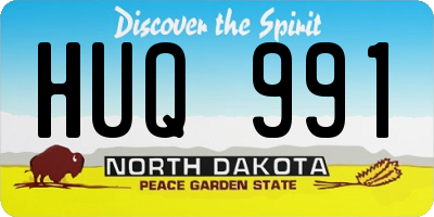 ND license plate HUQ991