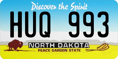 ND license plate HUQ993