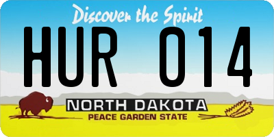 ND license plate HUR014