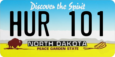 ND license plate HUR101