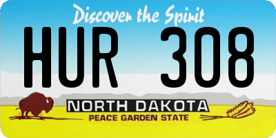 ND license plate HUR308