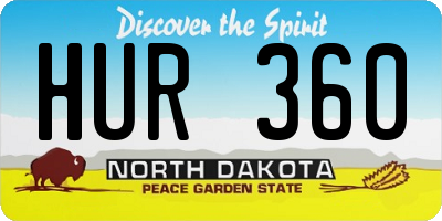ND license plate HUR360