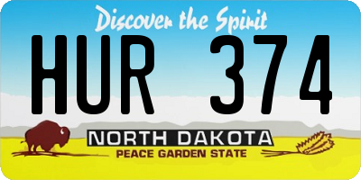 ND license plate HUR374