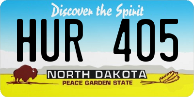 ND license plate HUR405