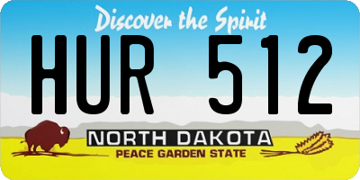 ND license plate HUR512