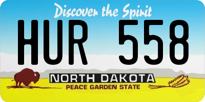 ND license plate HUR558